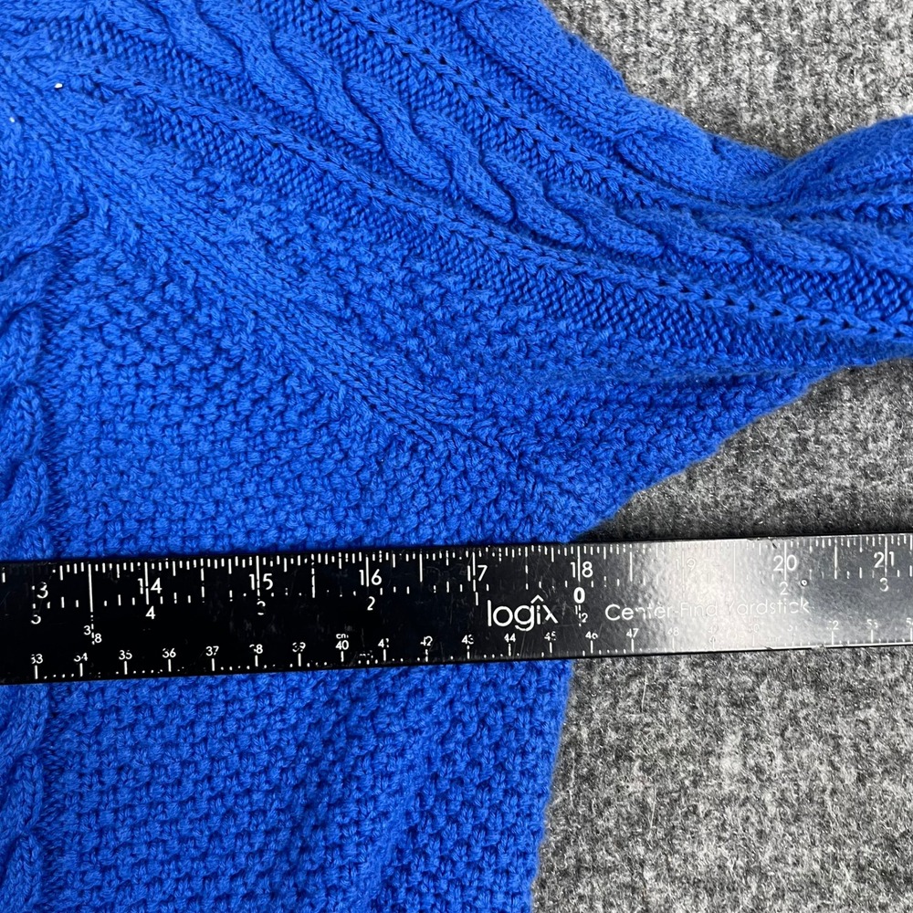 Gap Sweater Kids Size S Tall Blue Cable Knit Cotton Crew Neck Raglan Long Sleeve - Picture 5 of 8